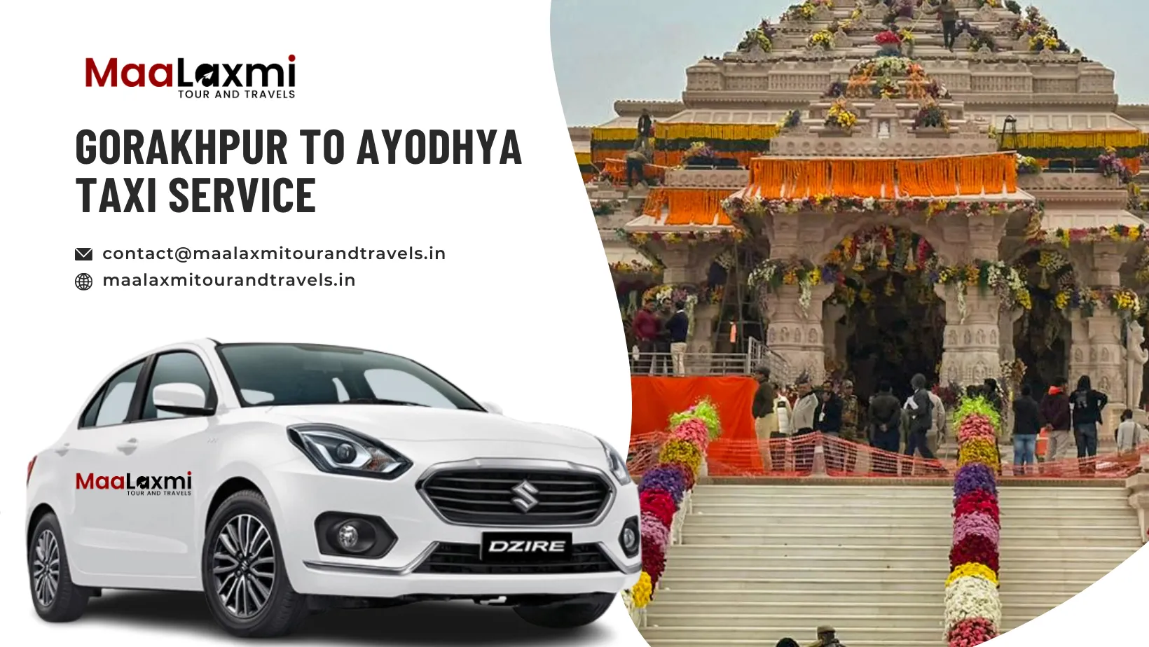Gorakhpur To Ayodhya Taxi Service started At ₹ 2400